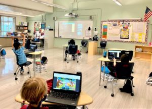 Stratford School first graders celebrate coding during Hour of Code week